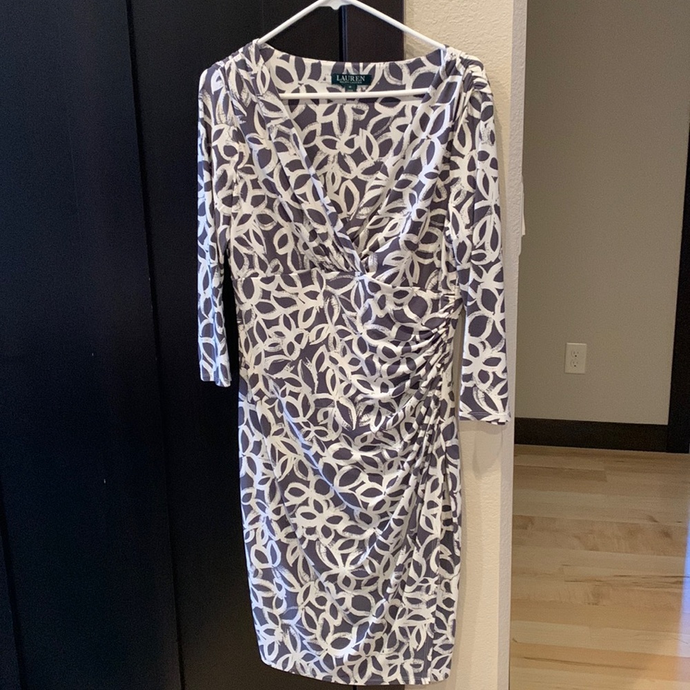 Printed long sleeve dress